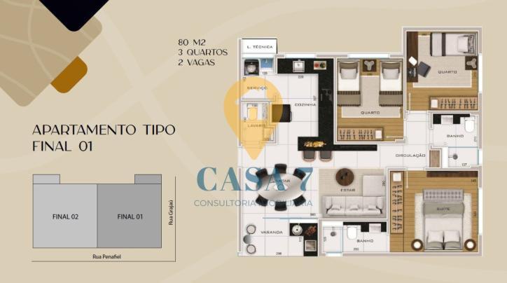 Apartamento, Anchieta, 3 Quartos, 2 Vagas, 1 Suíte
