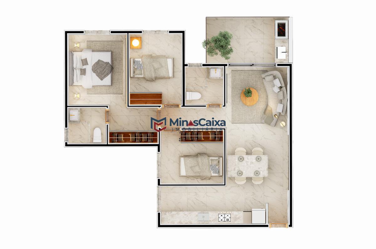 Apartamento, Bela Vista, 3 Quartos, 2 Vagas, 1 Suíte