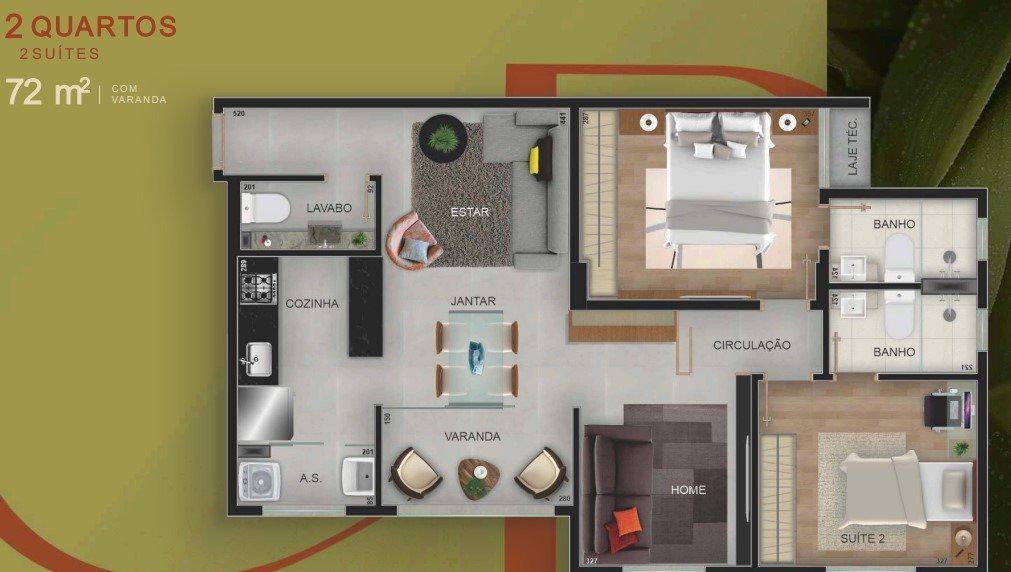 Apartamento, Buritis, 2 Quartos, 2 Vagas, 2 Suítes