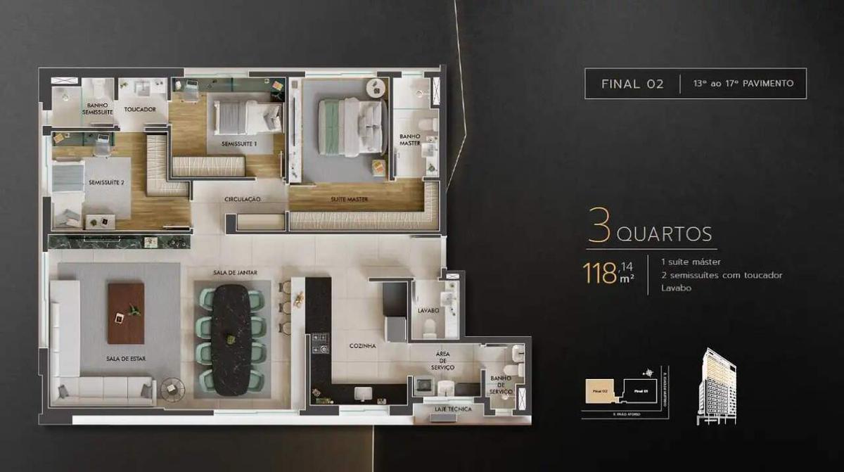 Apartamento, Santo Antônio, 3 Quartos, 2 Vagas, 1 Suíte