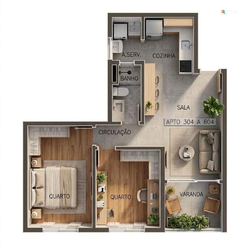 Apartamento, Nossa Senhora das Graças, 2 Quartos, 2 Vagas