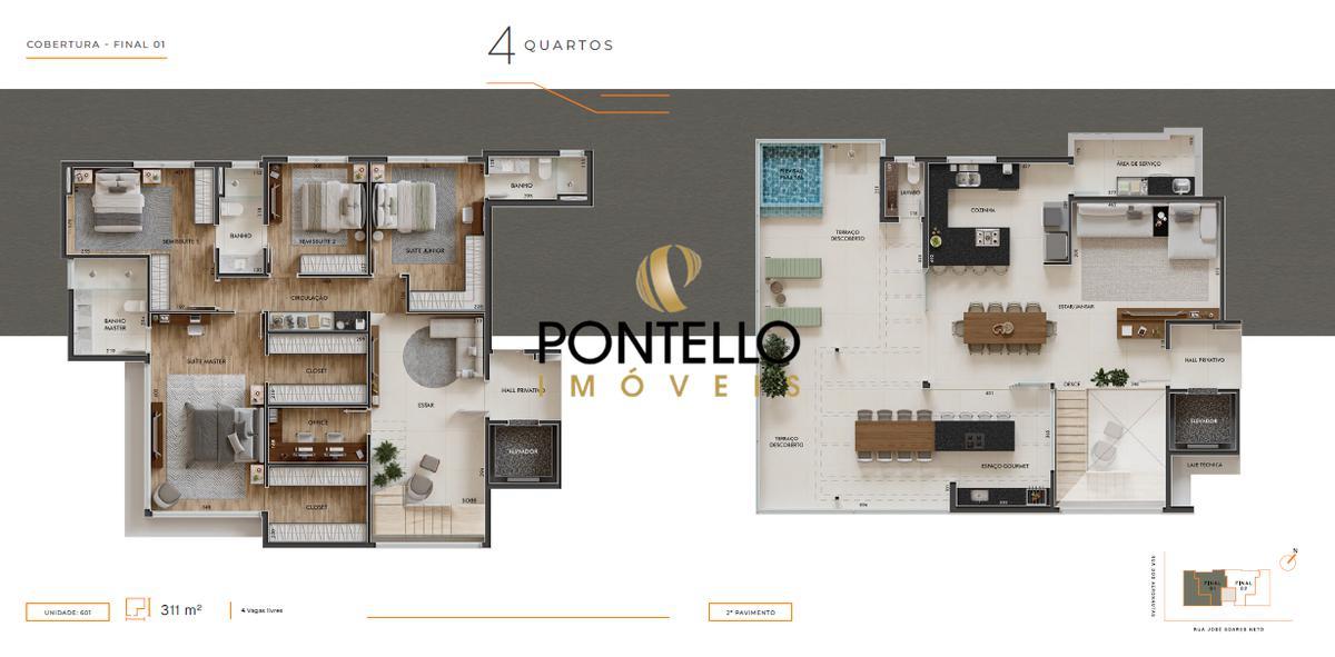 Apartamento, Liberdade, 4 Quartos, 3 Vagas, 2 Suítes
