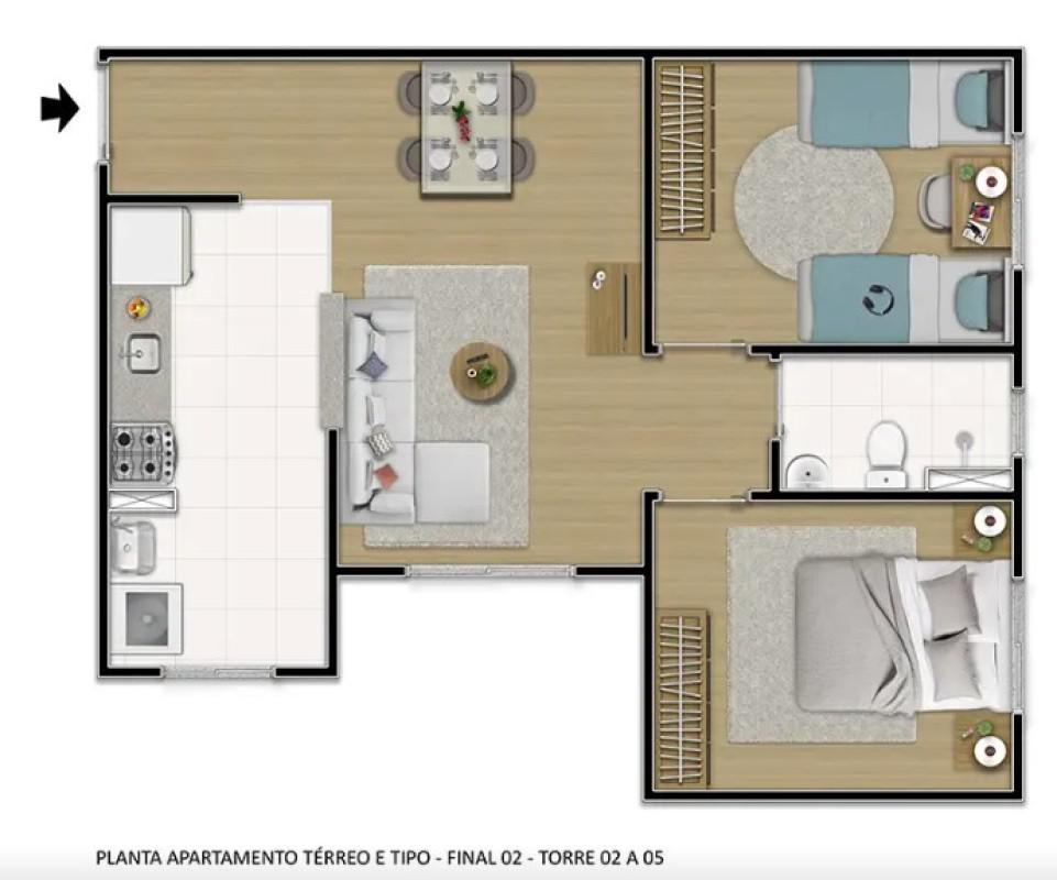 Apartamento, Borba Gato, 2 Quartos, 1 Vaga