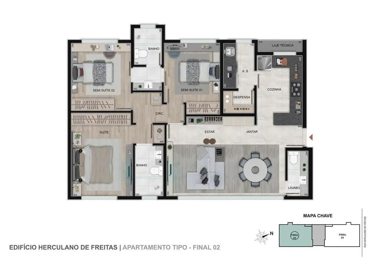 Apartamento, Gutierrez, 3 Quartos, 2 Vagas, 2 Suítes