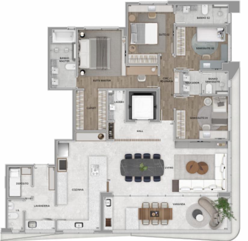 Apartamento, Santo Agostinho, 4 Quartos, 3 Vagas, 4 Suítes