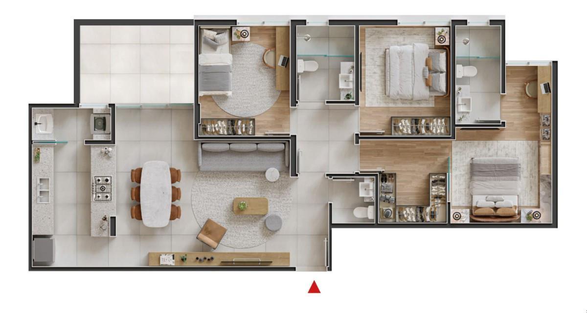 Apartamento, Santa Lúcia, 3 Quartos, 2 Vagas, 1 Suíte