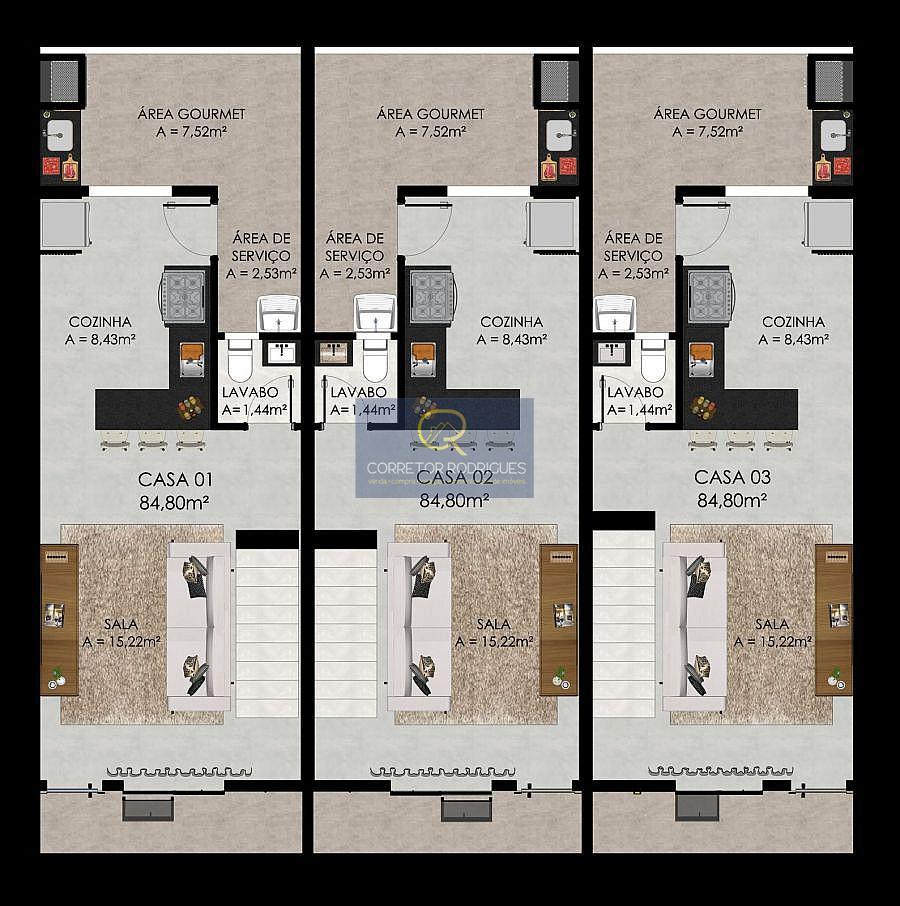 Casa, Novo Centro, 2 Quartos, 2 Vagas, 2 Suítes
