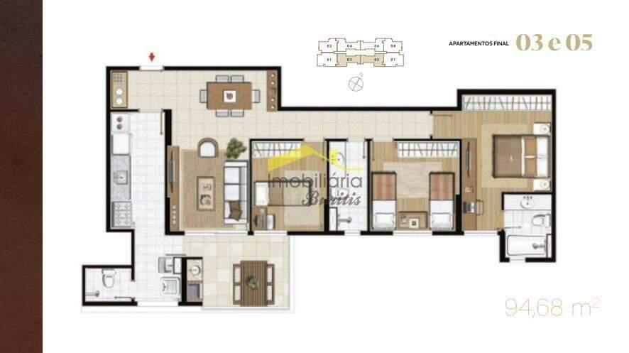 Apartamento, Vila da Serra, 3 Quartos, 2 Vagas, 1 Suíte