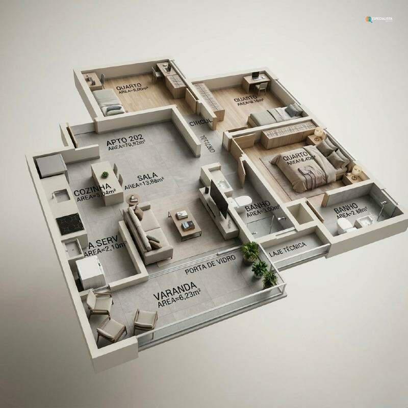 Apartamento, Boa Esperança, 3 Quartos, 2 Vagas, 1 Suíte