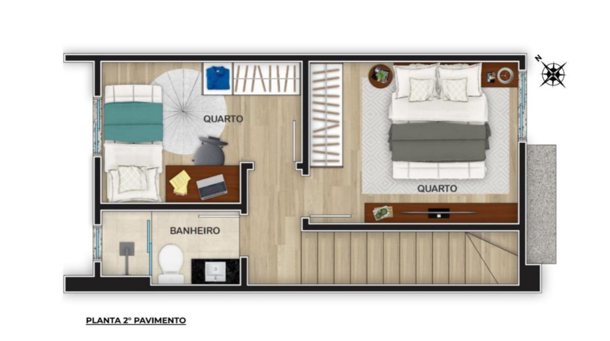 Casa, Graça, 2 Quartos, 1 Vaga