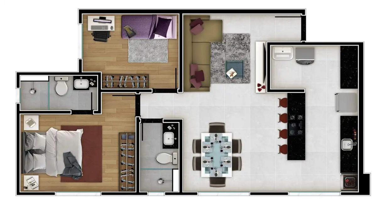 Apartamento, Alto Caiçaras, 2 Quartos, 1 Vaga, 1 Suíte
