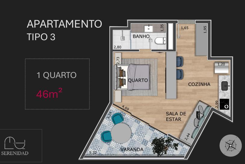 Apartamento, Vale do Sereno, 1 Quarto, 1 Vaga, 1 Suíte