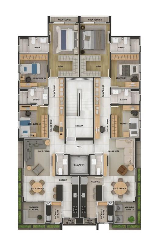 Apartamento, Caiçaras, 3 Quartos, 2 Vagas, 1 Suíte