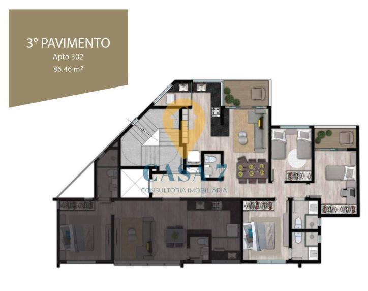 Apartamento, Santo Agostinho, 3 Quartos, 0 Vaga, 1 Suíte