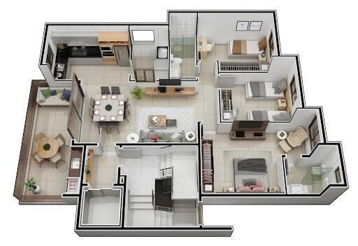 Apartamento, Iguaçu, 3 Quartos, 1 Vaga, 1 Suíte