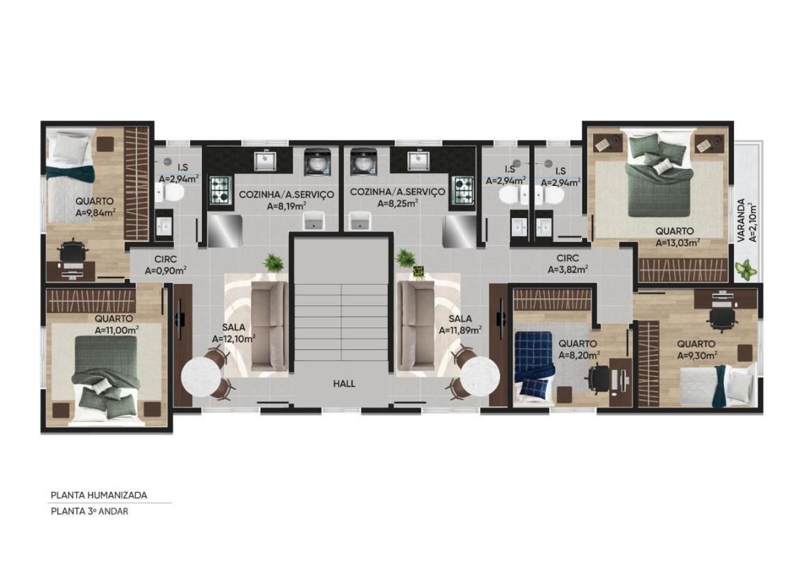 Apartamento, Palmeiras, 3 Quartos, 1 Vaga, 1 Suíte