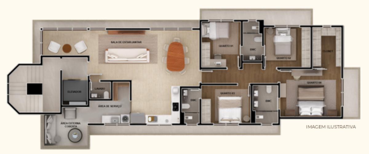 Apartamento, Jaraguá, 4 Quartos, 2 Vagas, 2 Suítes