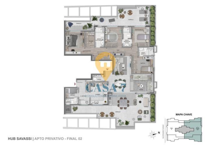 Apartamento, Savassi, 3 Quartos, 0 Vaga, 3 Suítes