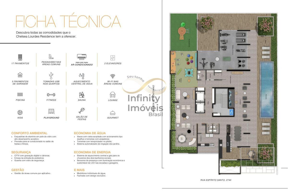 Apartamento, Lourdes, 3 Quartos