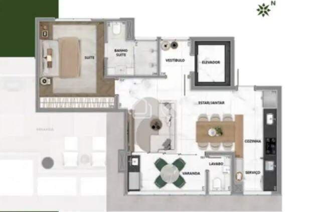 Apartamento, Vale do Sereno, 1 Quarto, 2 Vagas, 1 Suíte