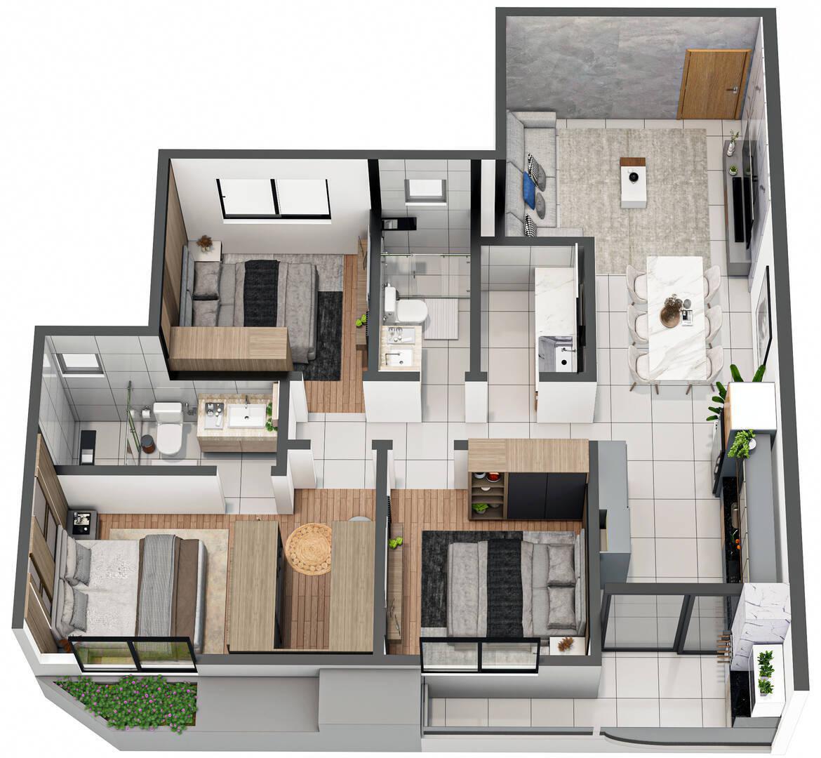 Apartamento, Belvedere, 3 Quartos, 2 Vagas, 1 Suíte