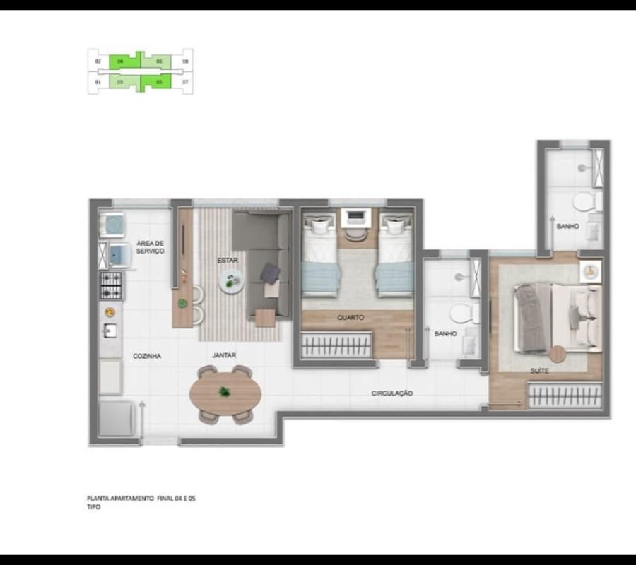 Apartamento, Estoril, 2 Quartos, 1 Vaga, 1 Suíte