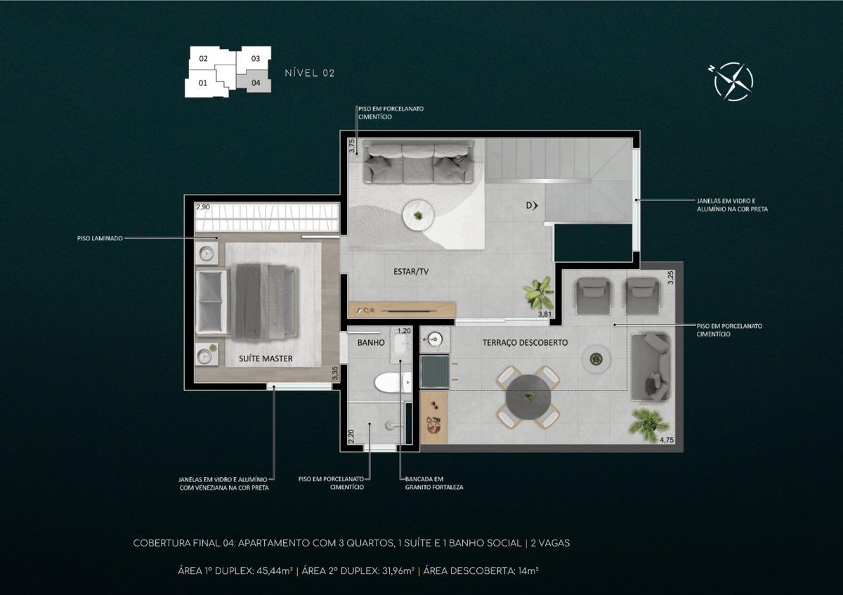 Apartamento, União, 2 Quartos, 2 Vagas, 2 Suítes