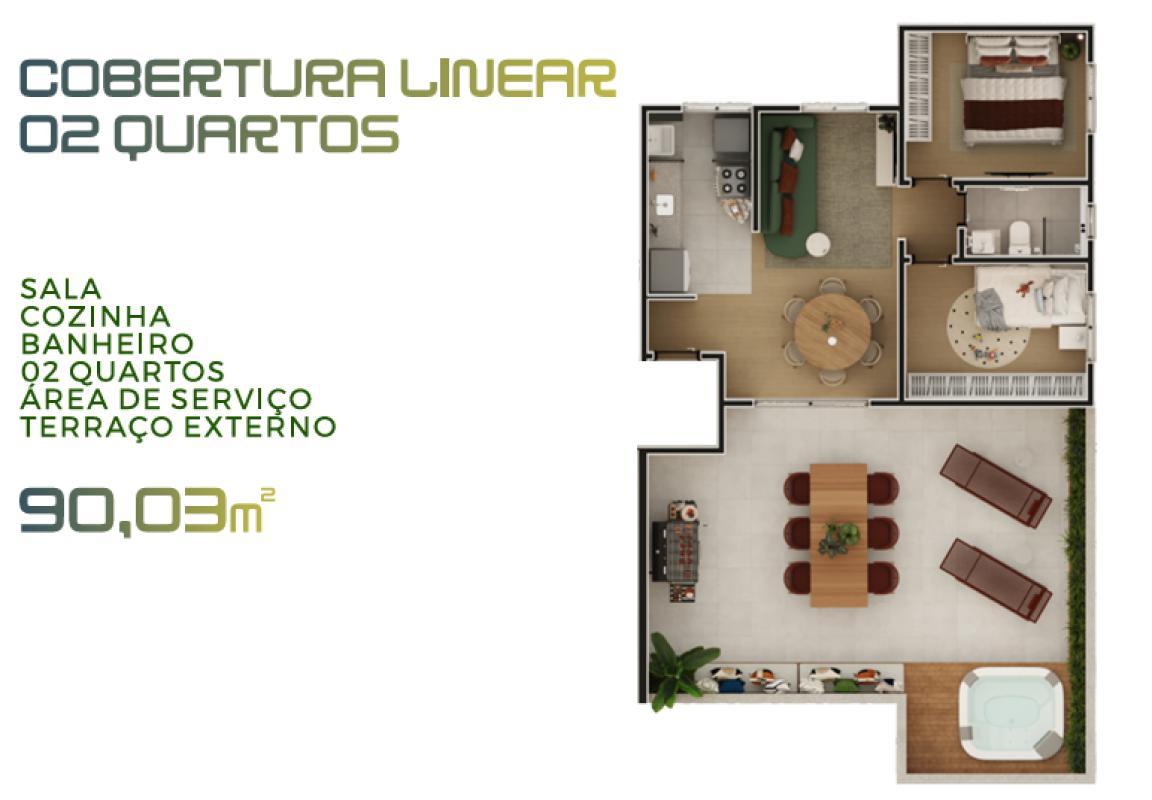 Cobertura, Boa Esperança, 2 Quartos, 1 Vaga