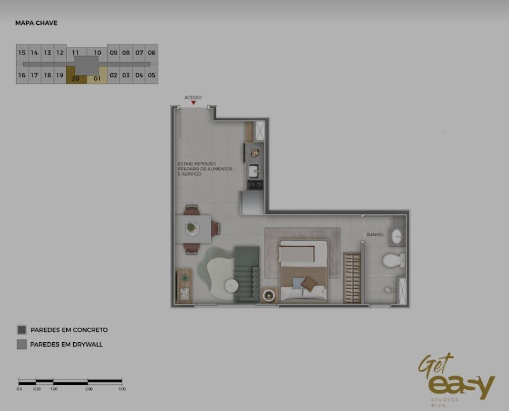 Apartamento, São Cristóvão, 1 Quarto, 0 Vaga, 1 Suíte