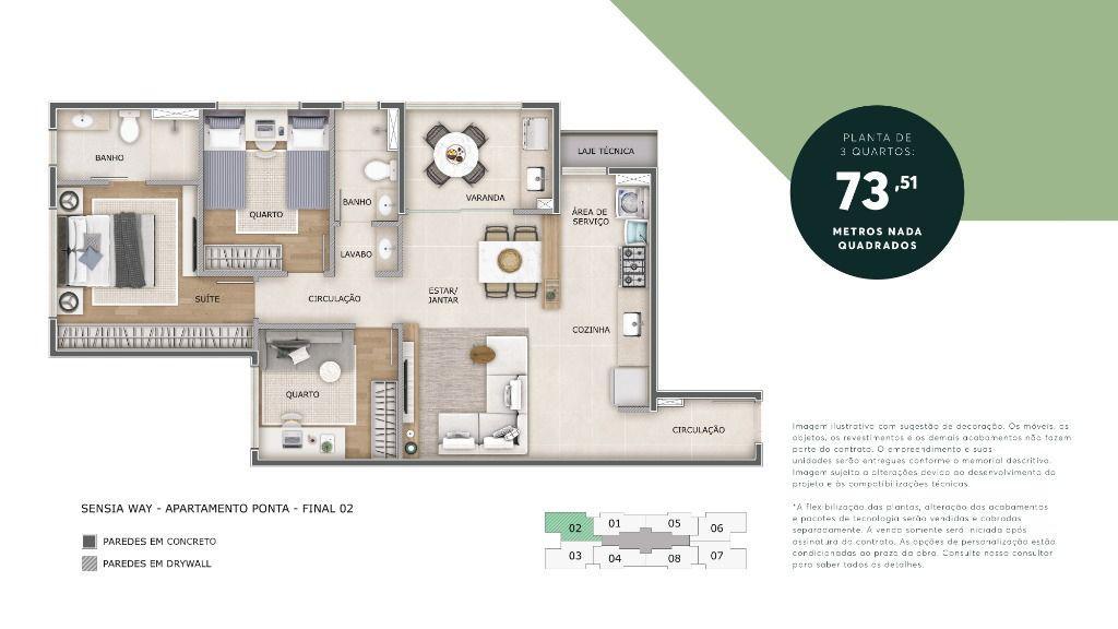Apartamento, Estoril, 3 Quartos, 2 Vagas, 1 Suíte
