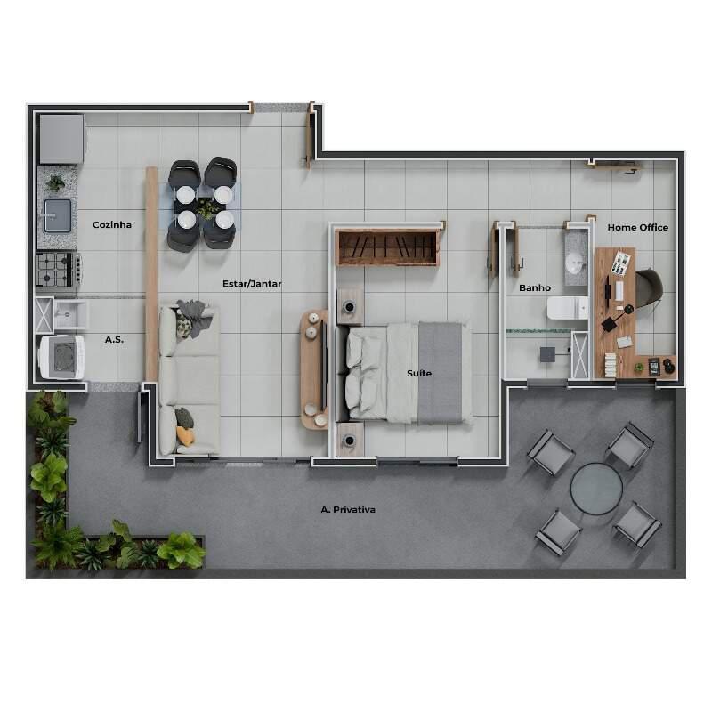 Apartamento, Arvoredo, 2 Quartos, 1 Vaga, 1 Suíte