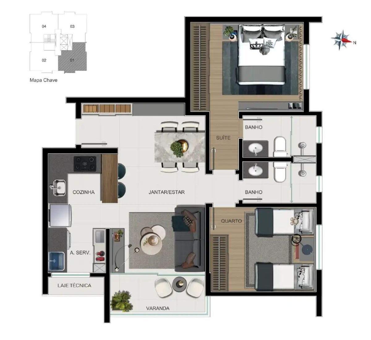 Apartamento, Nova Suíssa, 2 Quartos, 2 Vagas, 1 Suíte