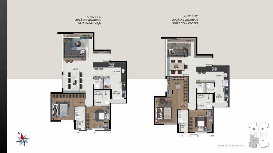 Apartamento, Santo Agostinho, 3 Quartos, 2 Vagas, 1 Suíte
