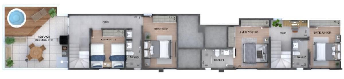 Cobertura, Nova Suíssa, 2 Quartos, 3 Vagas, 1 Suíte