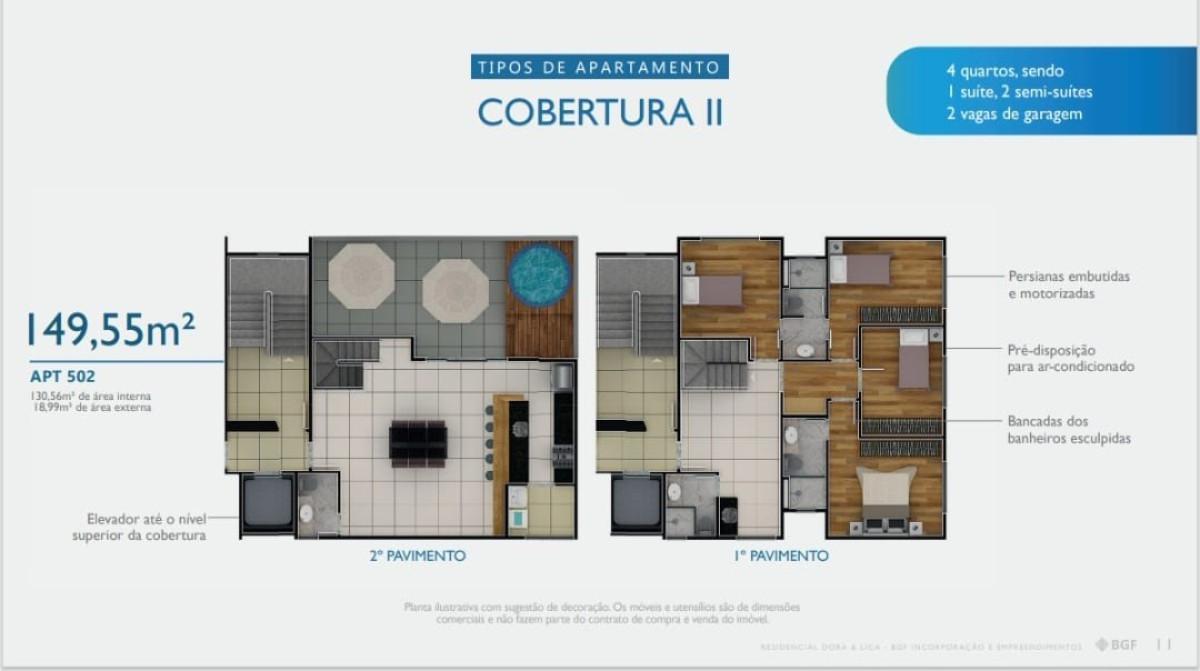 Cobertura, Alto Barroca, 3 Quartos, 2 Vagas, 1 Suíte