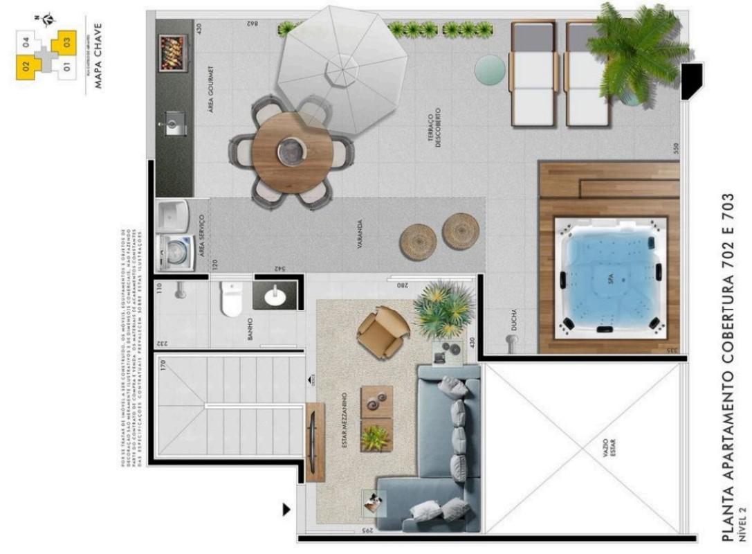 Cobertura, Castelo, 2 Quartos, 1 Vaga, 1 Suíte