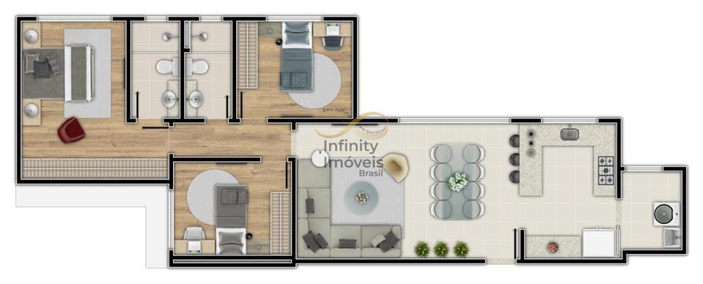 Apartamento, Nova Suíssa, 3 Quartos
