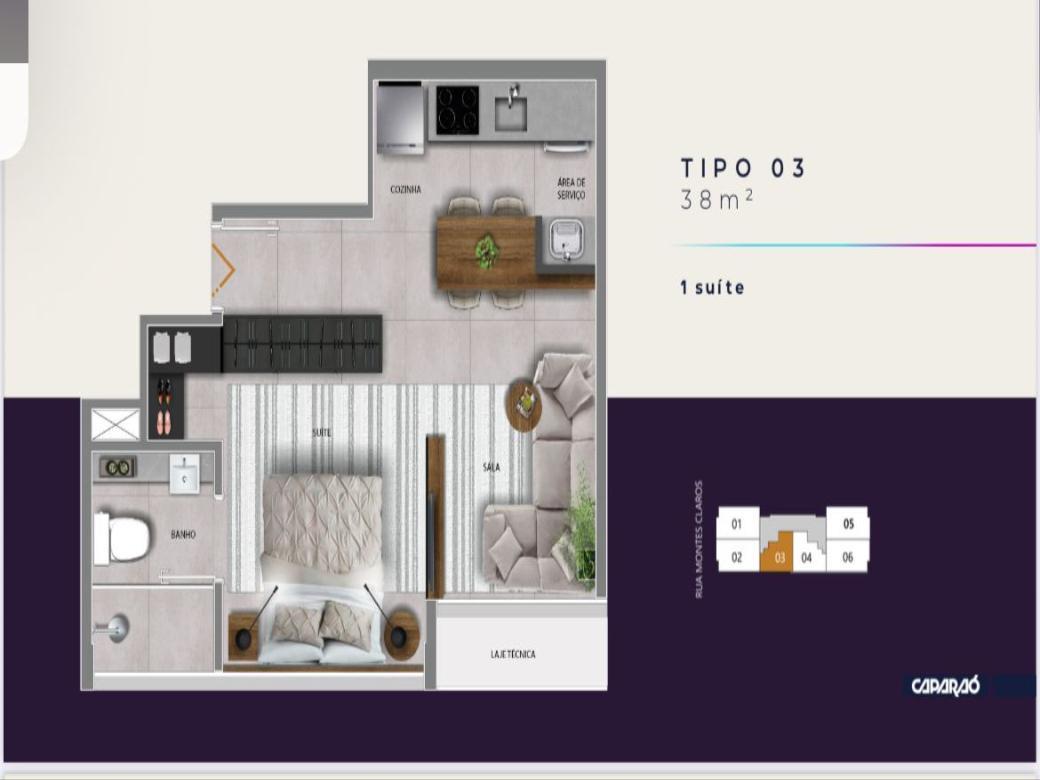 Apartamento, Carmo, 1 Quarto, 1 Vaga, 1 Suíte