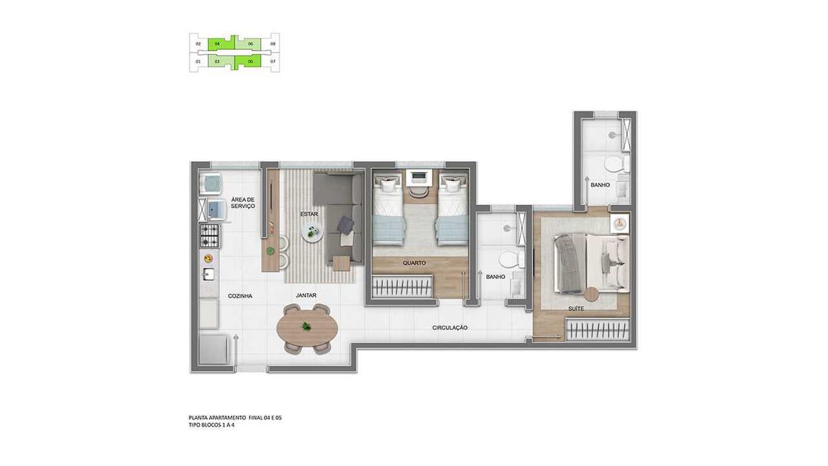 Apartamento, Estoril, 2 Quartos, 1 Vaga, 1 Suíte