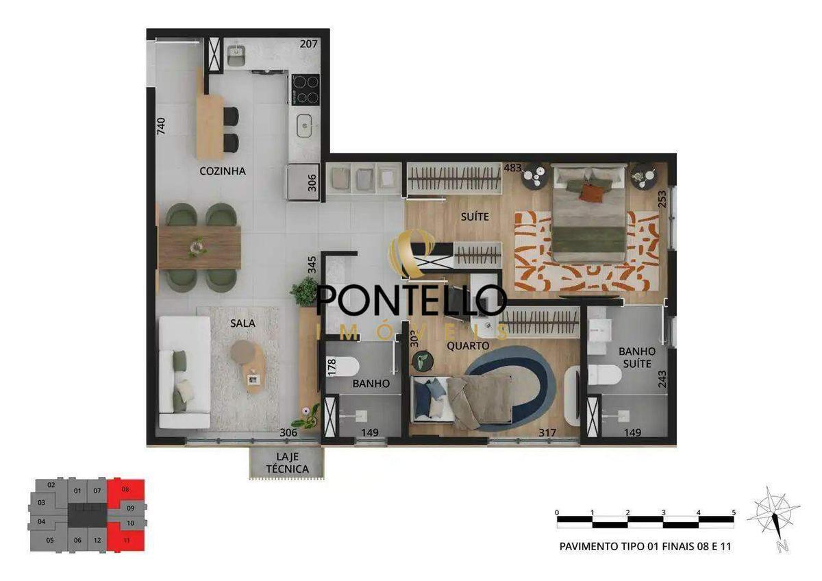 Apartamento, Savassi, 1 Quarto, 0 Vaga