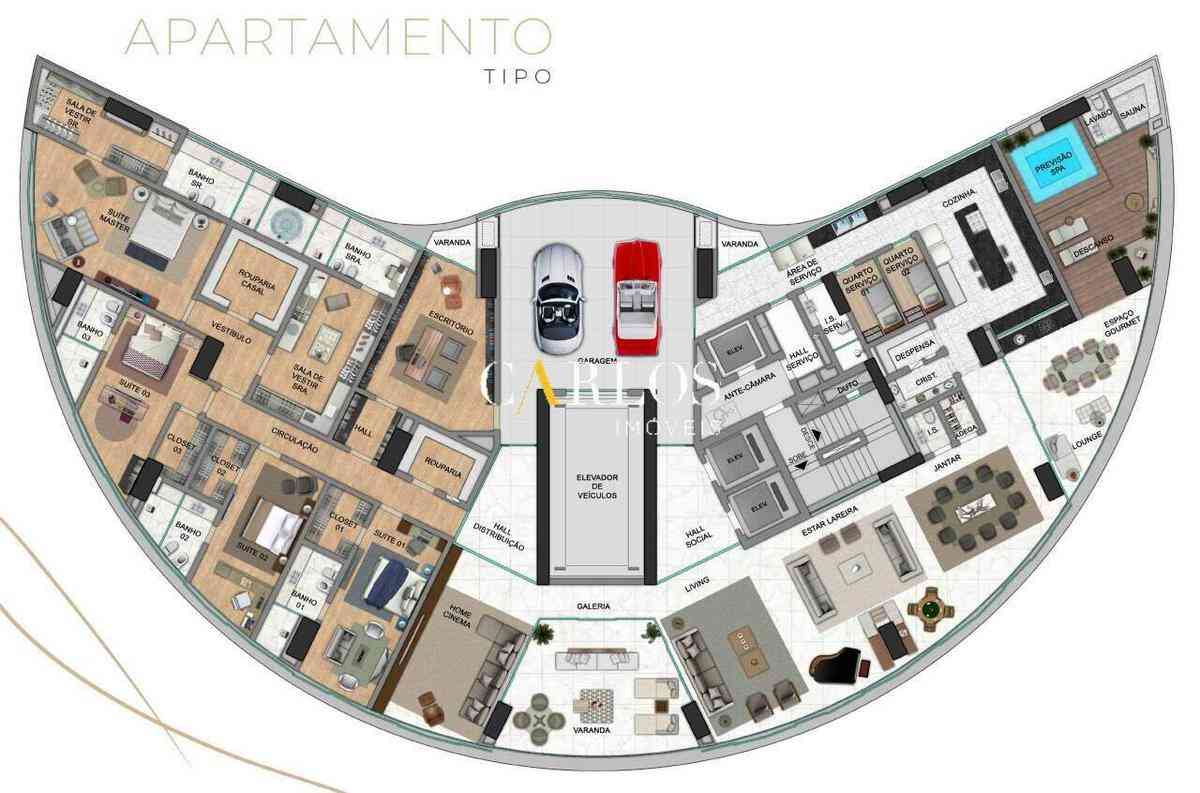 Apartamento, Jardim da Torre, 5 Quartos, 11 Vagas, 5 Suítes