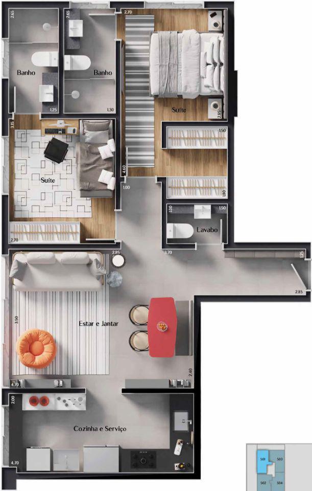 Apartamento, Lourdes, 3 Quartos, 2 Vagas, 2 Suítes