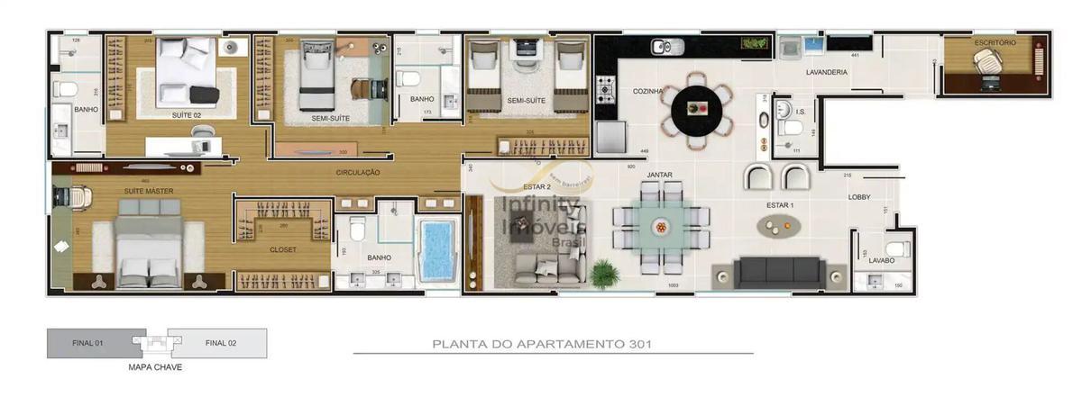 Apartamento, Funcionários, 4 Quartos