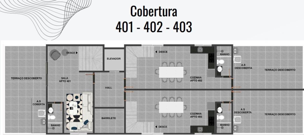 Cobertura, Amazonas, 2 Quartos, 1 Vaga, 1 Suíte