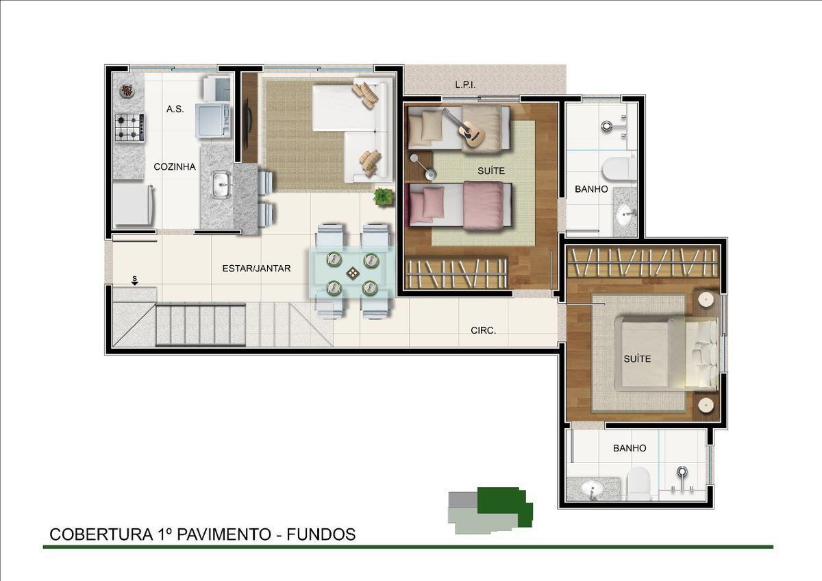 Cobertura, Santo Antônio, 2 Quartos, 2 Vagas, 2 Suítes