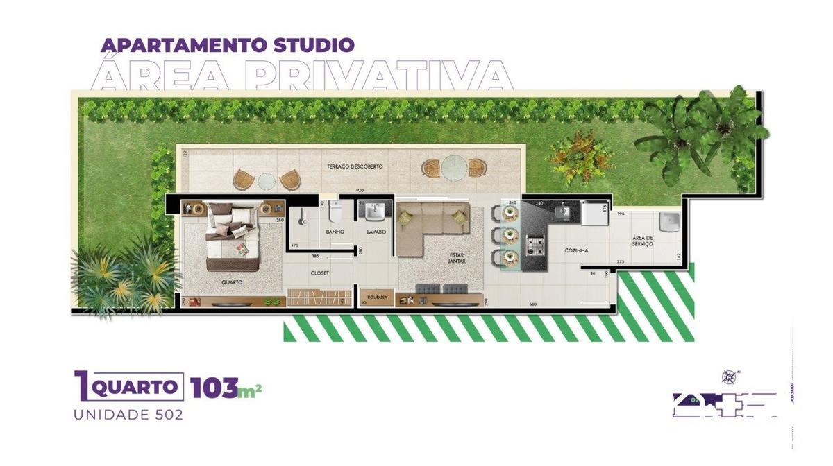 Cobertura, Barro Preto, 1 Quarto, 1 Vaga