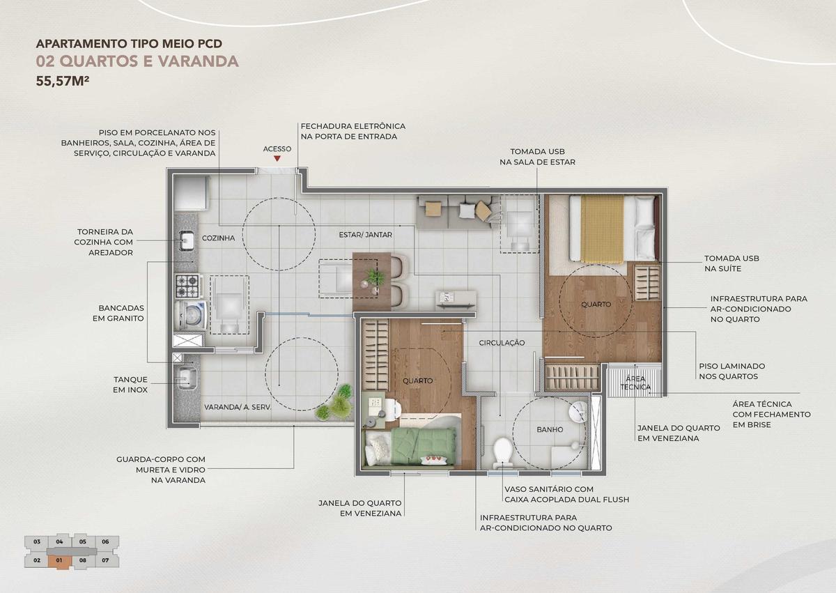 Apartamento, Santa Terezinha, 3 Quartos, 1 Vaga