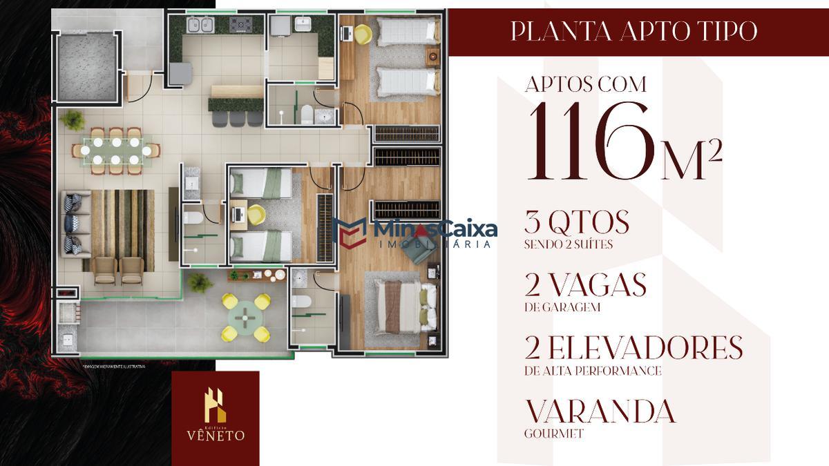 Apartamento, Santa Helena, 3 Quartos, 2 Vagas, 1 Suíte