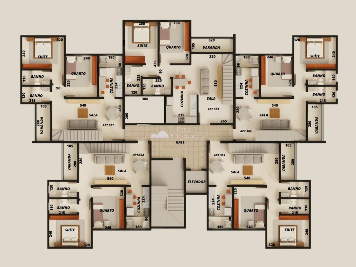 Apartamento, Santa Branca, 2 Quartos, 1 Vaga, 1 Suíte