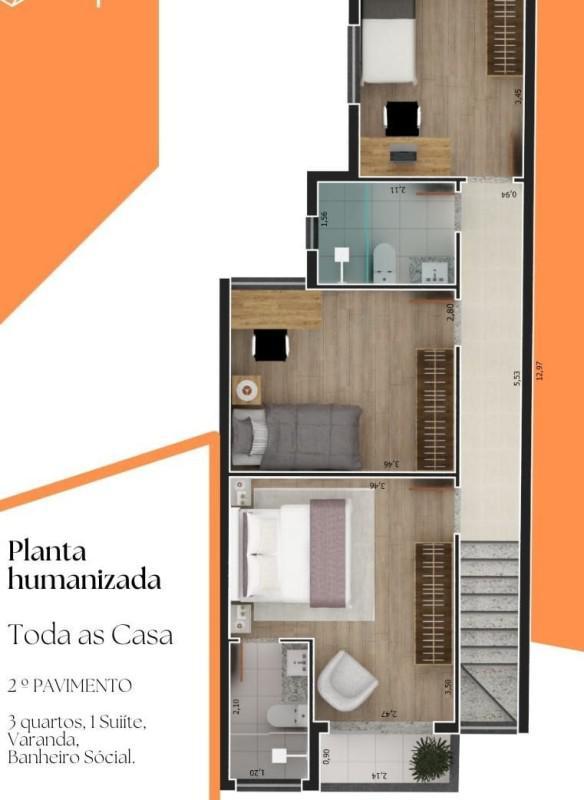 Casa, Diamante, 3 Quartos, 2 Vagas, 1 Suíte